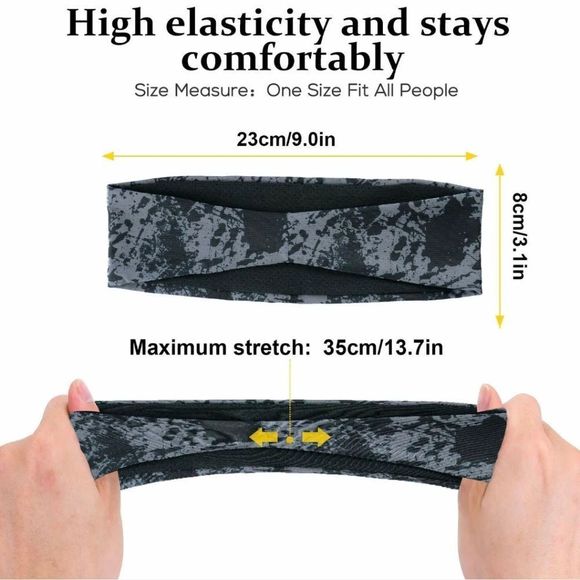 Camo Headband Stretch Sports Yoga Gym Hair Band Wrap Sweatband for Women Men US - Picture 4 of 6